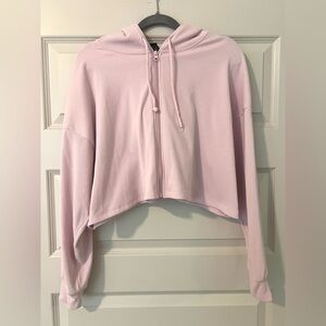Target Light Pink Cropped Zip Hoodie
